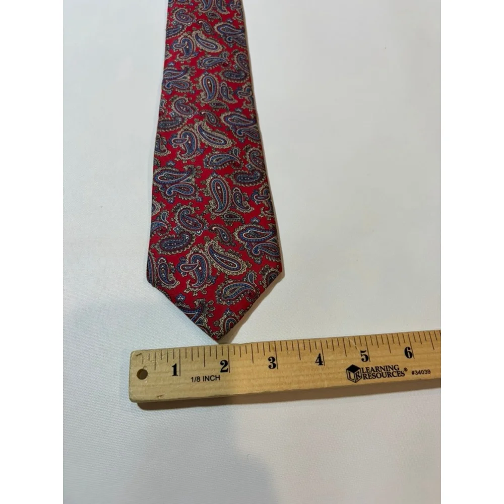 Liberty of London Paisley Silk Tie Red Blue Floral Classic USA Vintage